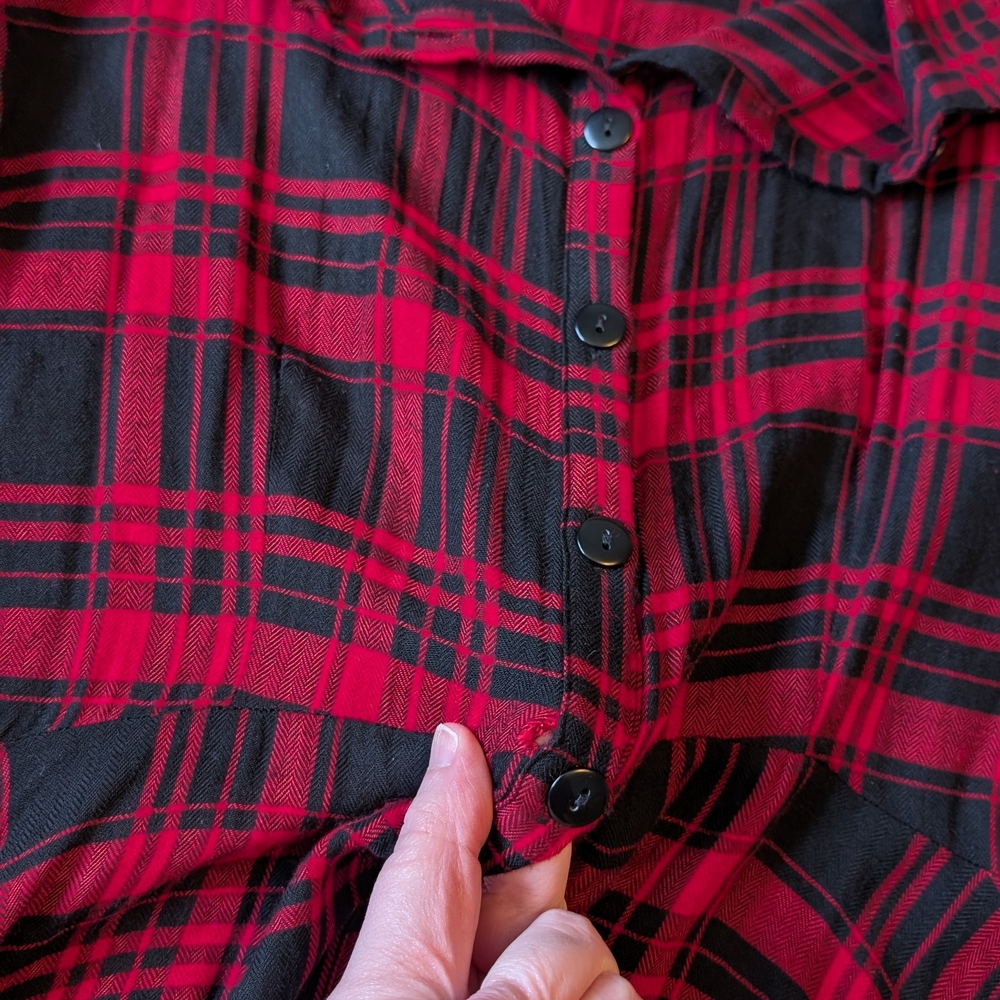 Plaid Button-Up Midi Dress - Picture 3 of 8